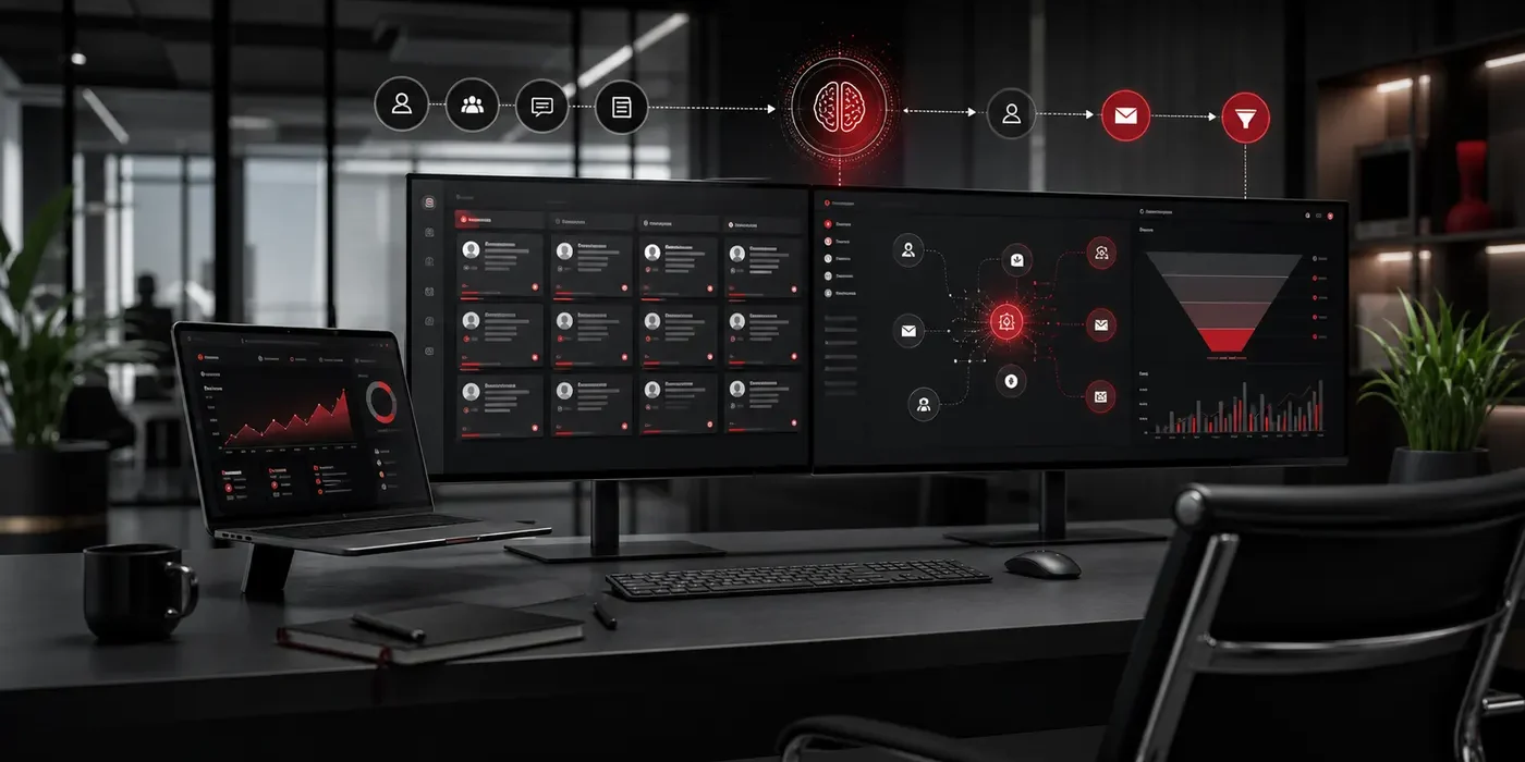 Dashboard fuer KI Leadgewinnung CRM Automatisierung und Vertrieb
