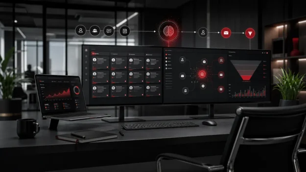 Dashboard fuer KI Leadgewinnung CRM Automatisierung und Vertrieb