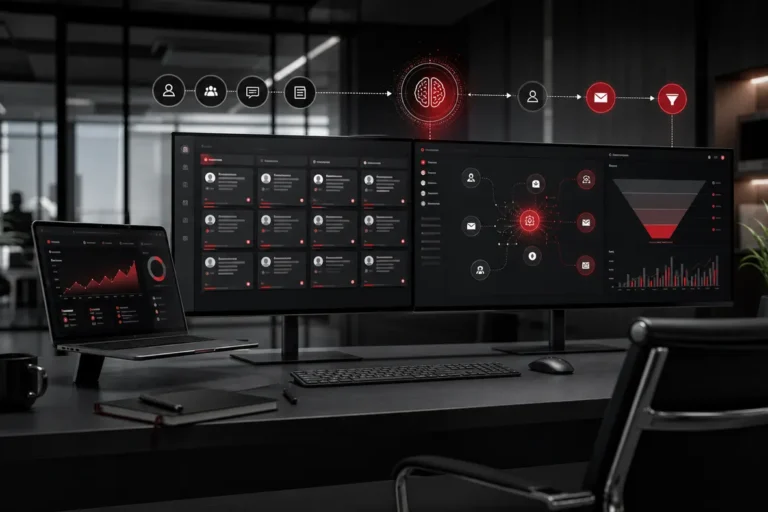 Dashboard fuer KI Leadgewinnung CRM Automatisierung und Vertrieb