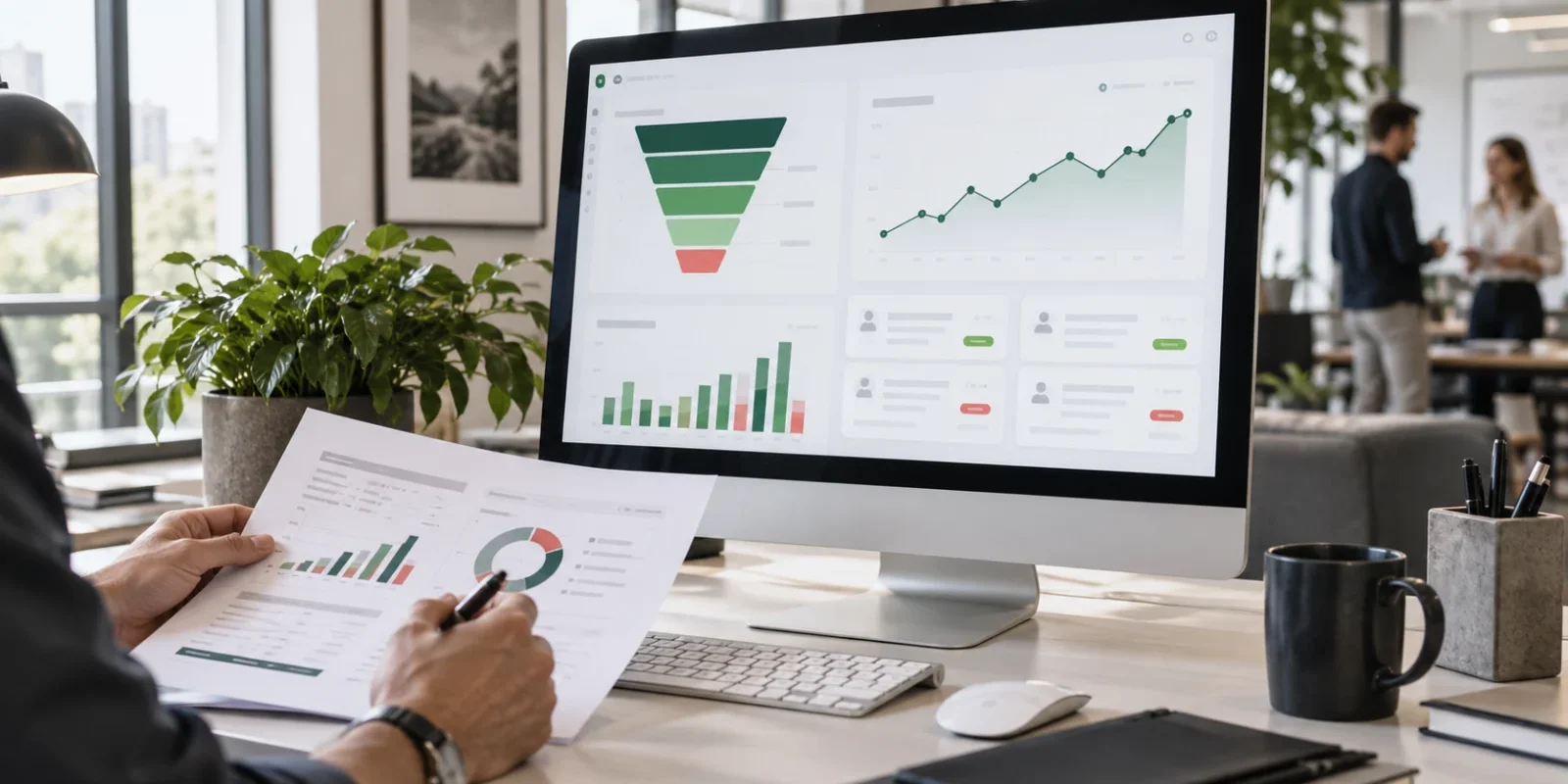Unternehmenswebsite mit Analyse-Dashboard und nachvollziehbarem Anfrage-Funnel